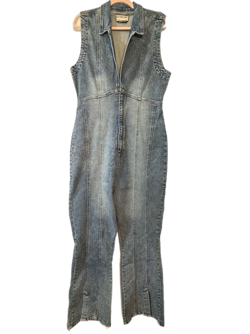 We The Free Light Wash Denim Jumpsuit